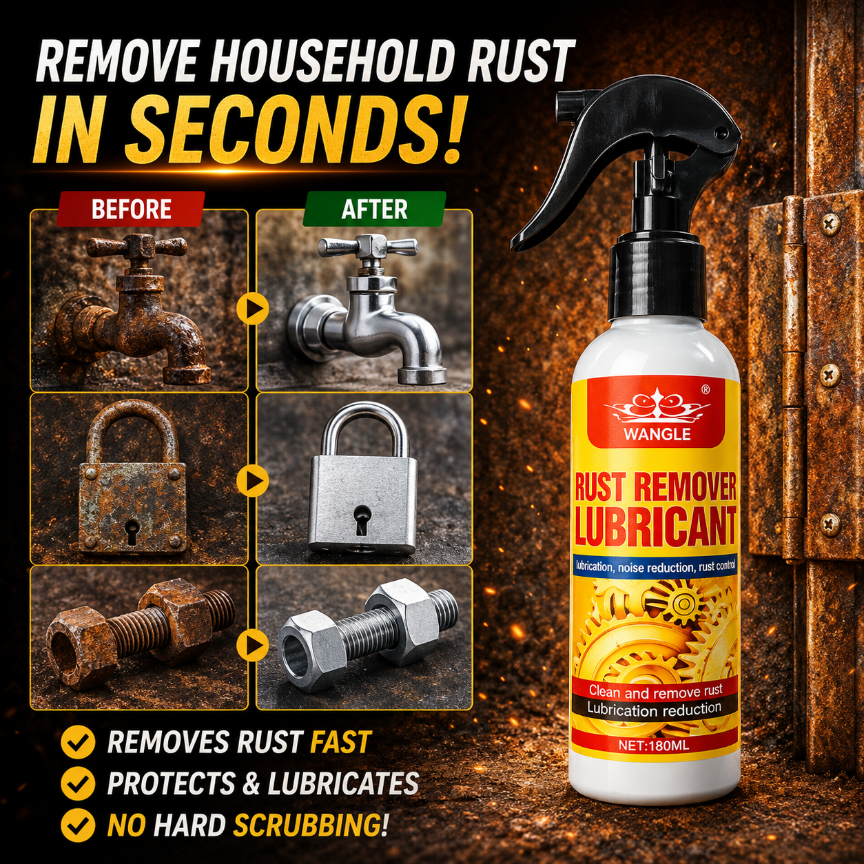 🏆Anti-Rust Lubricant Spray & Rust Remover | 🔥Buy 1 Get 1 Free🔥
