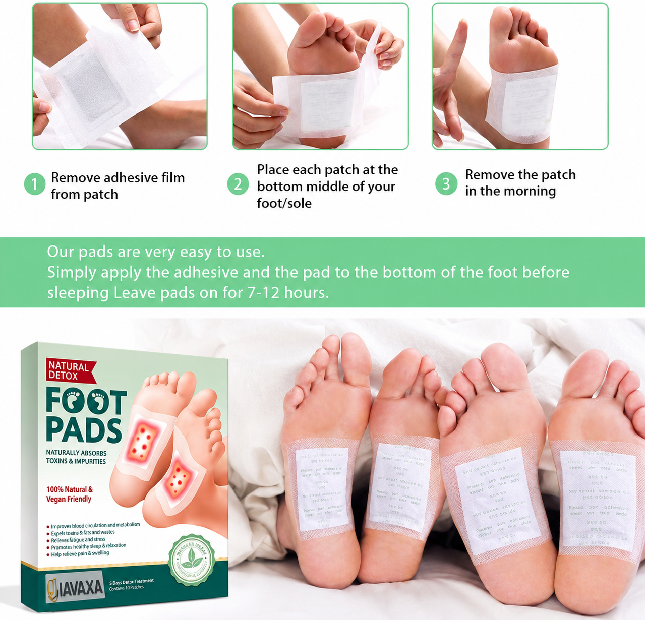 🌿 Premium Body Detox Foot Patches (Pack of 20)🔥 | BUY 1 GET 1 FREE 🔥